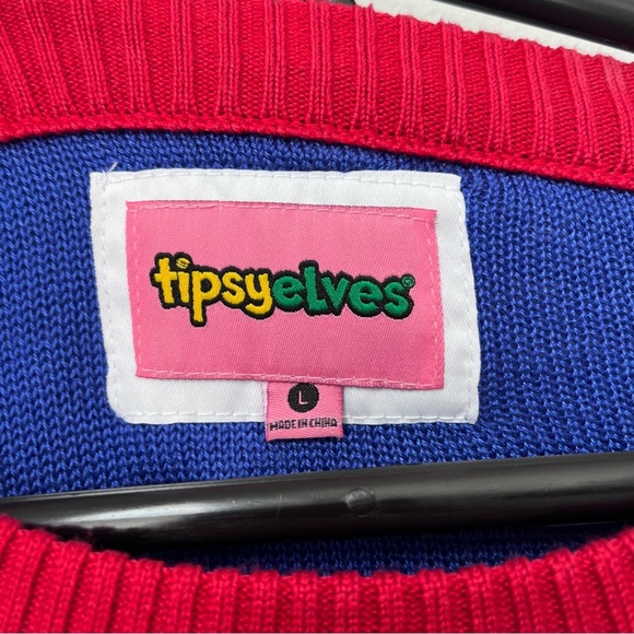 Tipsy Elves Ugly Christmas Tree Sweater with Suspenders Size Large - Picture 5 of 9